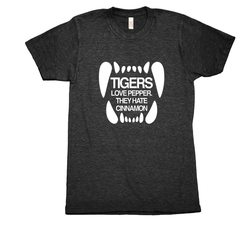 Tigers Love Pepper, they hate cinnamon tri blend tshirt Black Mens