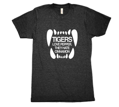 Tigers Love Pepper, they hate cinnamon tri blend tshirt Black Mens