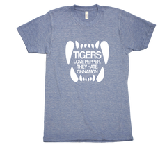 Tigers Love Pepper, they hate cinnamon tri blend tshirt Blue Mens