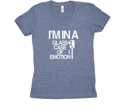 I'm In A Glass Case Of Emotion Tri Blend Tshirt Blue Womens