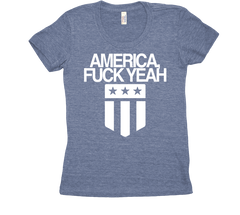 America Fuck Yeah Tshirt blue for women from Endofalldays