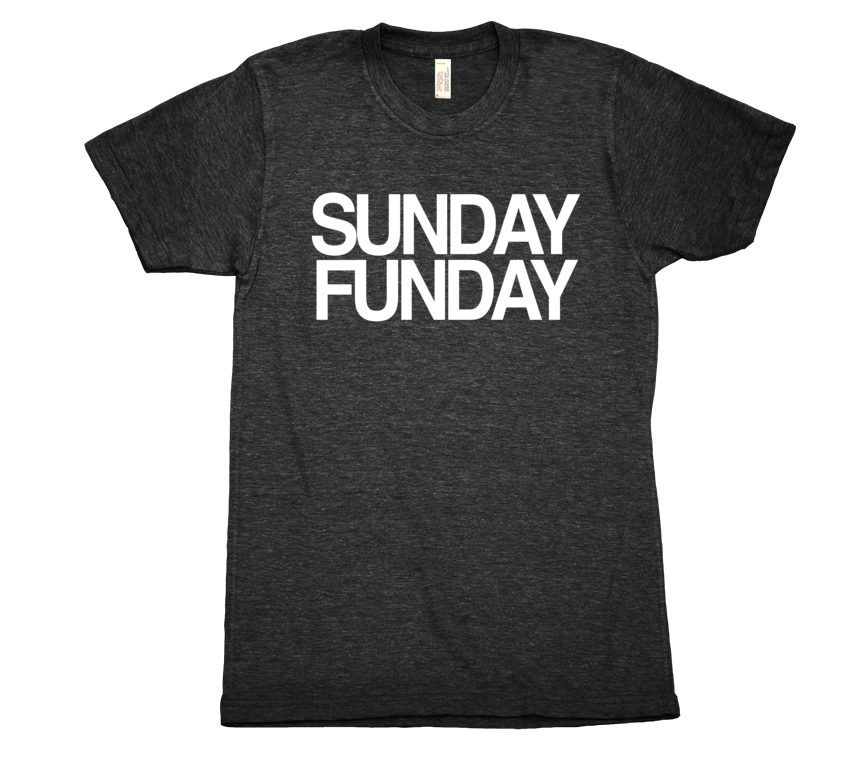 Sunday Funday Tri Blend Tshirt Mens Black