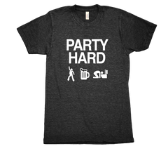 Party hard tri blend tshirt Black Mens