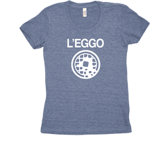 L'eggo my eggo tri blend tshirt Blue Womens