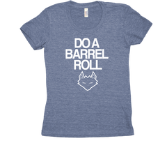 Do A Barrel Roll Tri Blend Tshirt Blue Womens