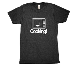 Cooking with a microwave tshirt Black Mens