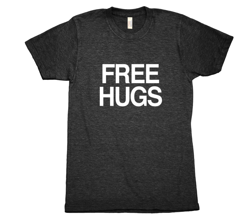 Free Hugs Tri Blend Tshirt Black Mens