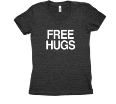 Free Hugs Tri Blend Tshirt Black Womens